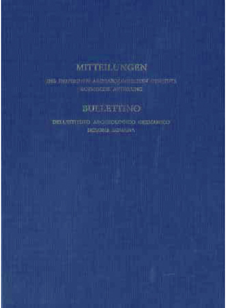 BAND 105: MITTEILUNGEN DES DEUTSCHEN ARCHOLOGISCHEN INSTITUTS RMISCHE ABTEILUNG