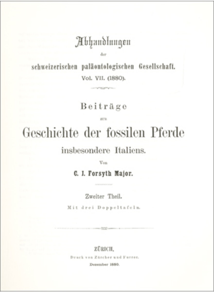 BEITRÄGE ZUR GESCHICHTE DER FOSSILEN PFERDE 1880 (7-1)