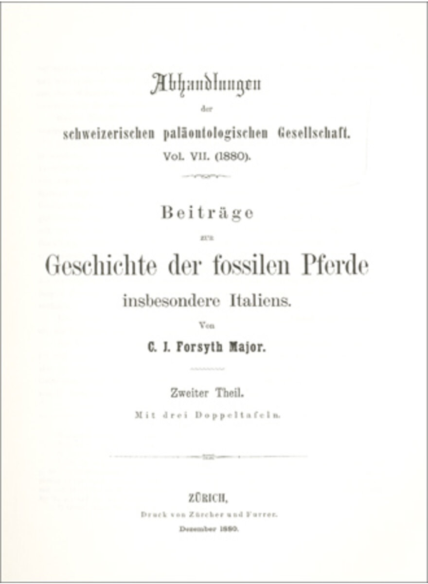 Auf diesem Bild sehen Sie das Produktbild 1 fr BEITRGE ZUR GESCHICHTE DER FOSSILEN PFERDE 1880 (7-1)