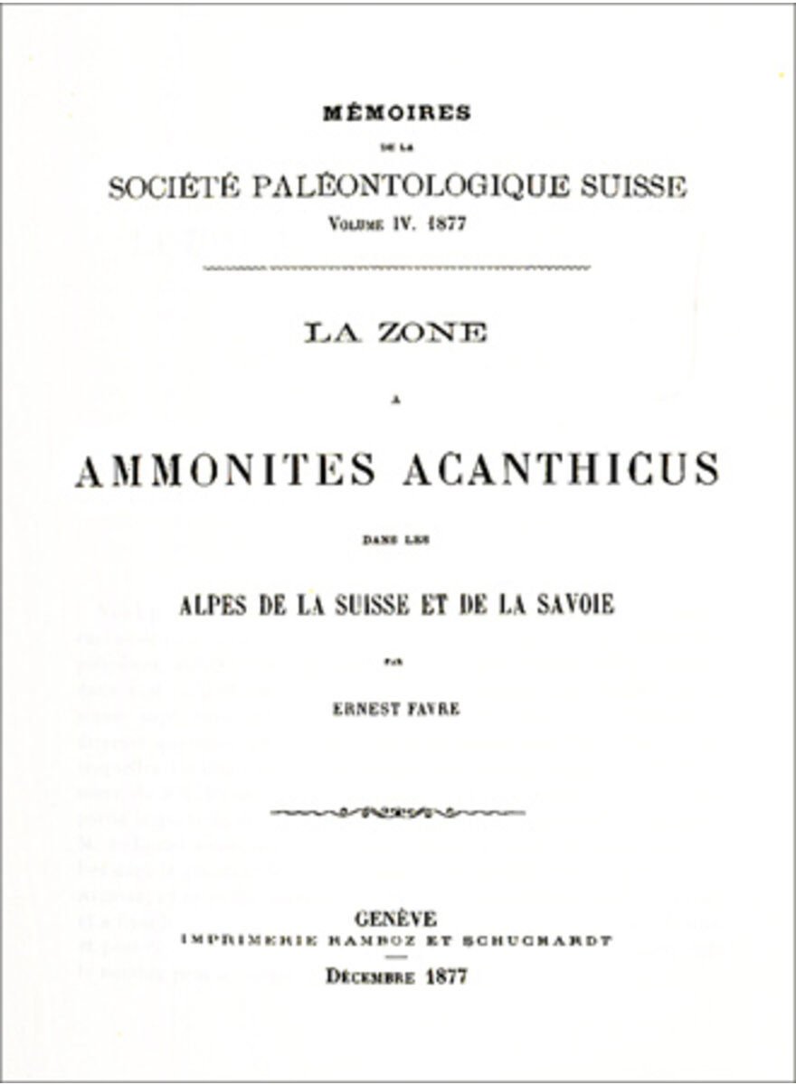 LA ZONE  AMMONITES ACANTHIUCUS DANS LES ALPES 1877 (4-3)