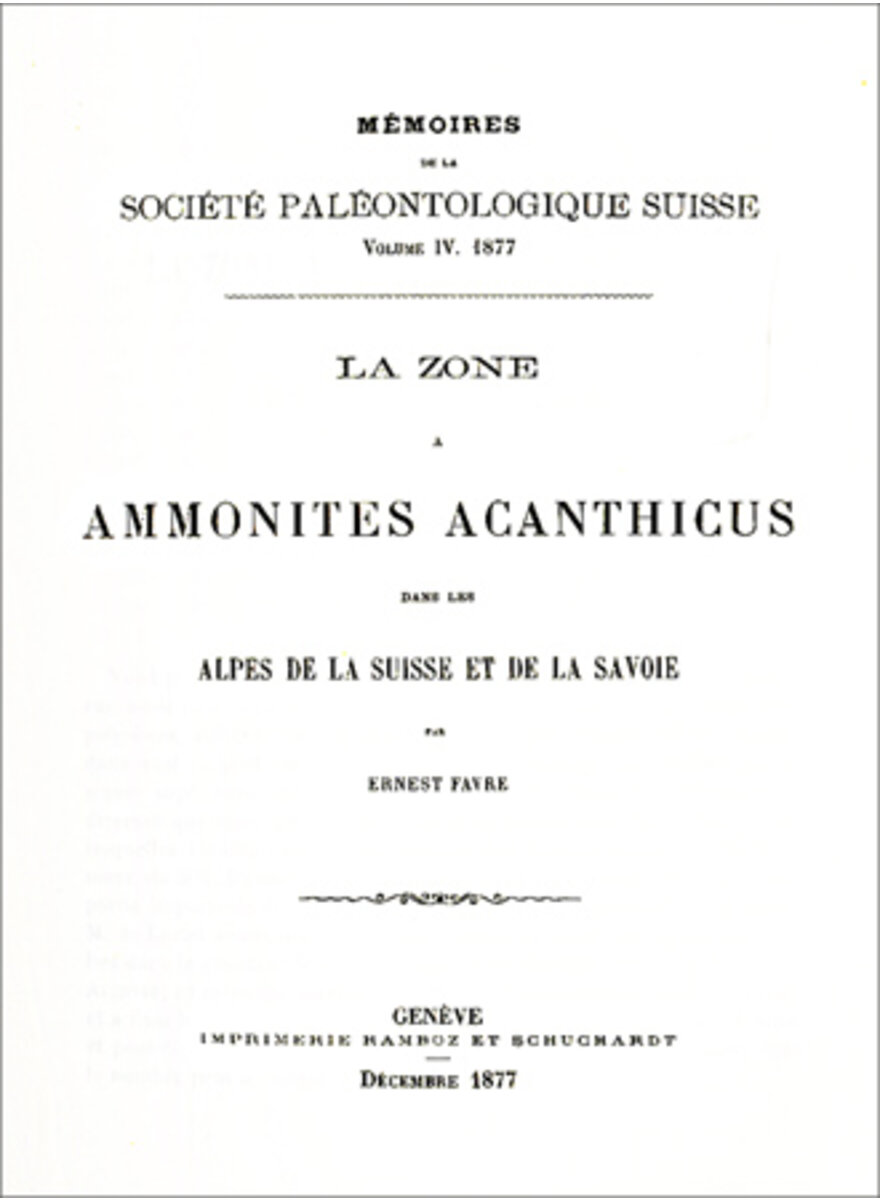 Auf diesem Bild sehen Sie das Produktbild 1 fr LA ZONE  AMMONITES ACANTHIUCUS DANS LES ALPES 1877 (4-3)