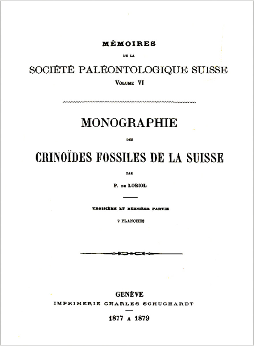 MONOGRAPHIE DES CRINOIDES FOSSILES DA LA SUISSE 1879