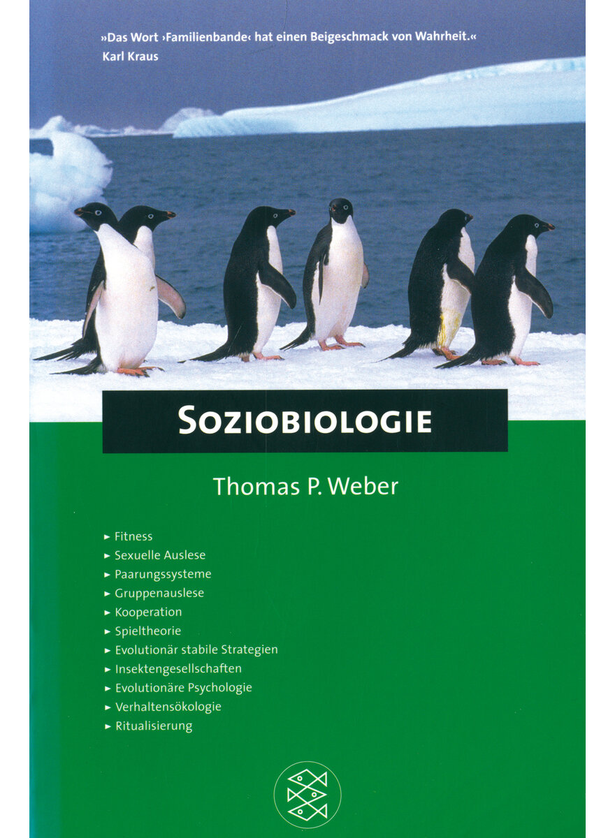 Auf diesem Bild sehen Sie das Produktbild 1 fr SOZIOBIOLOGIE - THOMAS P. WEBER