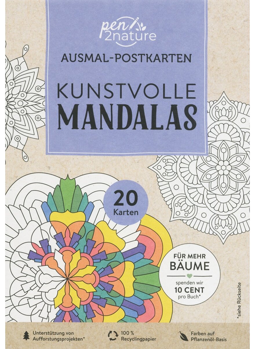 Auf diesem Bild sehen Sie das Produktbild 1 fr AUSMAL-POSTKARTEN KUNSTVOLLE MANDALAS
