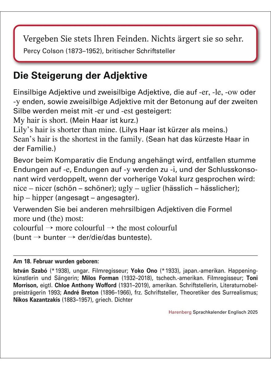 Auf diesem Bild sehen Sie das Produktbild 3 fr ENGLISCH SPRACHKALENDER 2025