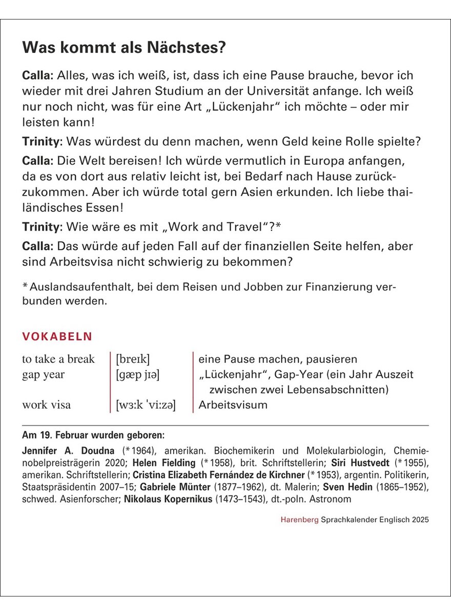 Auf diesem Bild sehen Sie das Produktbild fr 5 ENGLISCH SPRACHKALENDER 2025