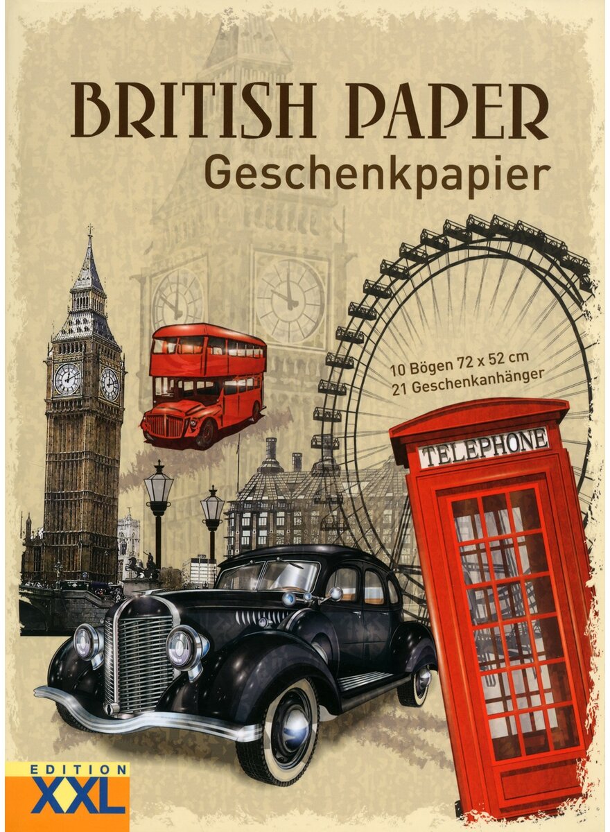 Auf diesem Bild sehen Sie das Produktbild 1 fr GESCHENKPAPIER BRITISH PAPER -