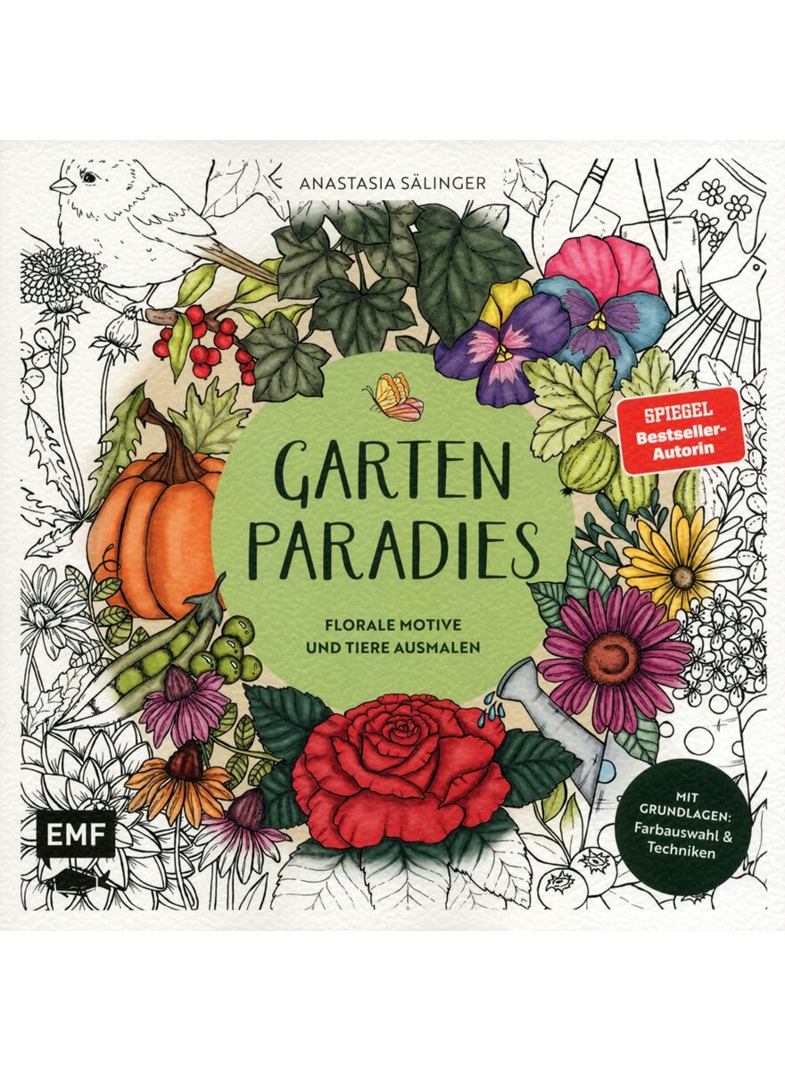 Auf diesem Bild sehen Sie das Produktbild 1 fr AUSMALBUCH GARTENPARADIES - ANASTASIA SLINGER