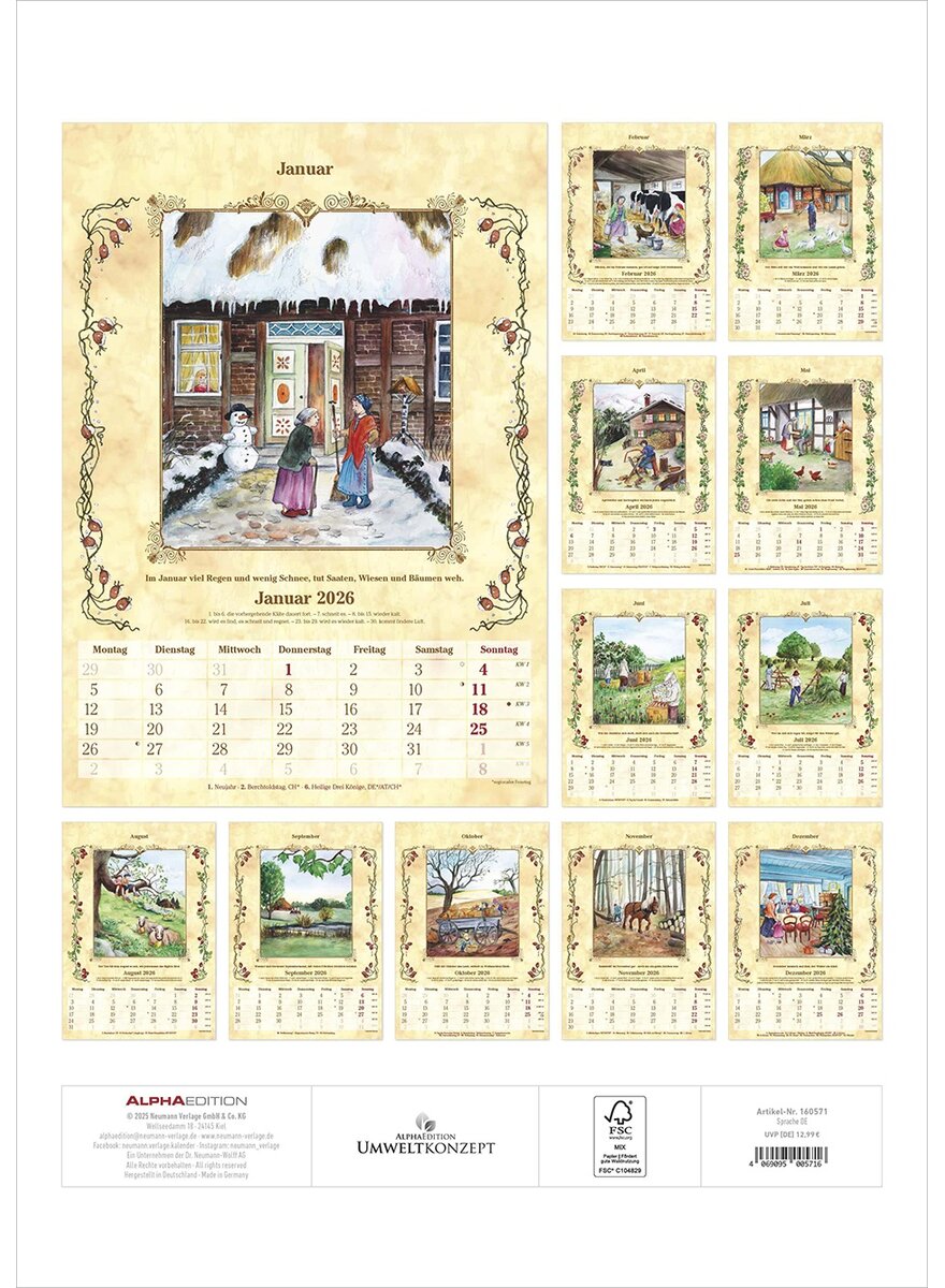 Auf diesem Bild sehen Sie das Produktbild 2 fr BAUERNKALENDER 2026 -