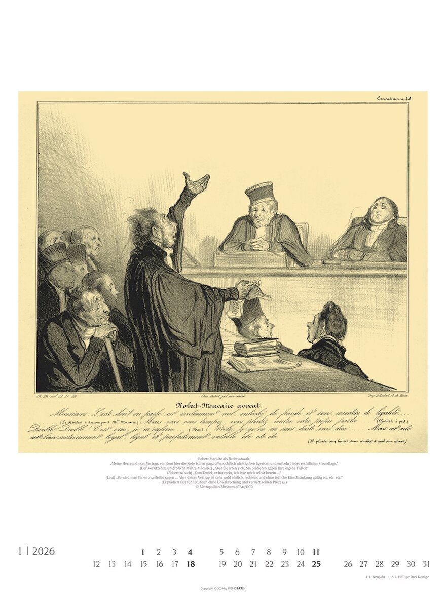 Auf diesem Bild sehen Sie das Produktbild 2 fr KALENDER DIE JURISTEN 2026 - HONOR DAUMIER