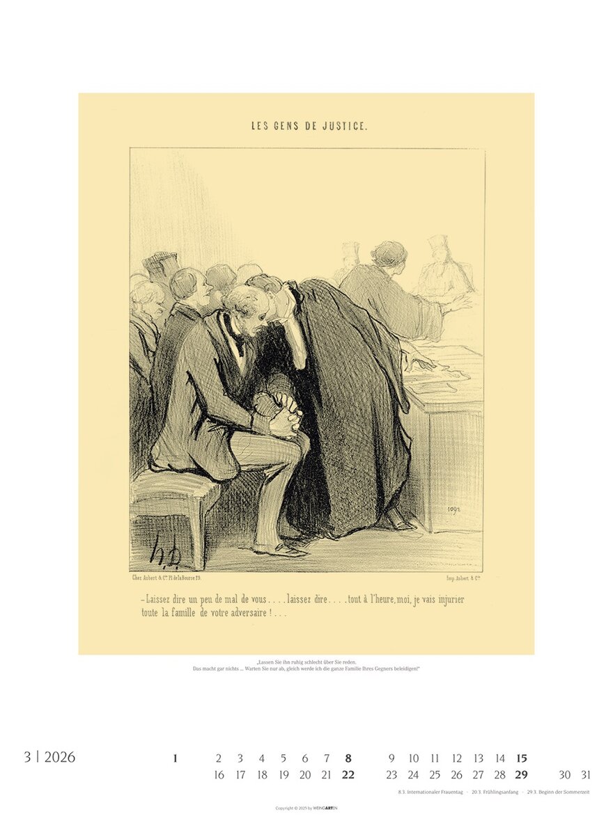Auf diesem Bild sehen Sie das Produktbild 4 fr KALENDER DIE JURISTEN 2026 - HONOR DAUMIER
