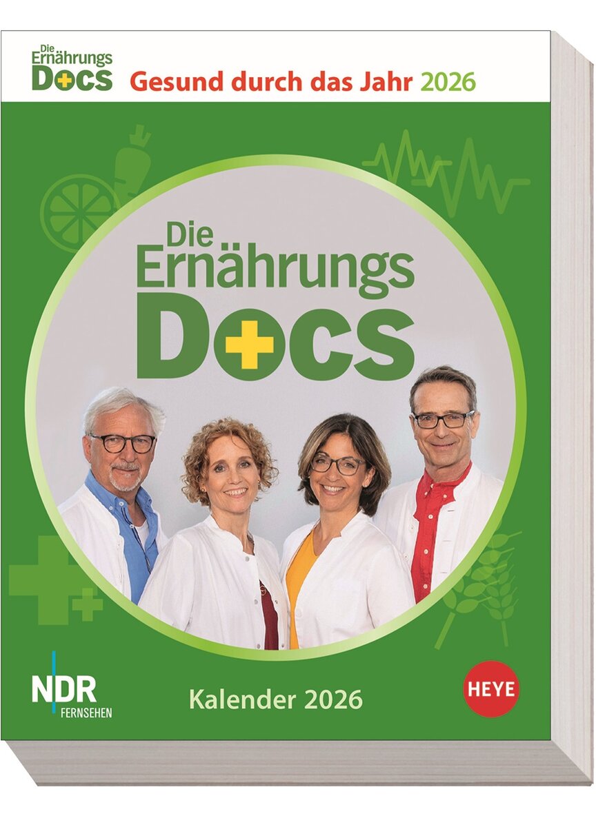 Auf diesem Bild sehen Sie das Produktbild 1 fr DIE ERNHRUNGS-DOCS - GESUND DURCH DAS JAHR TAGESABREIKALENDER 2026