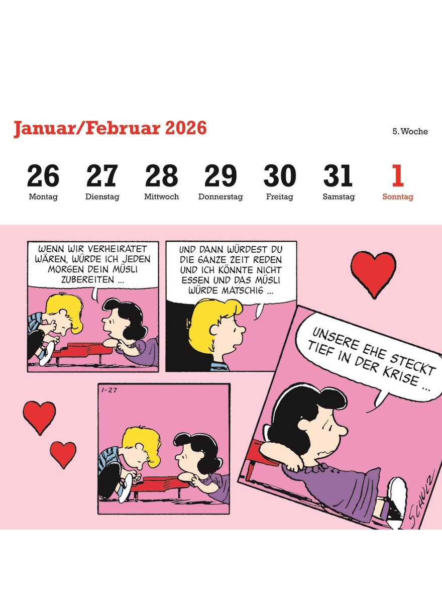 Auf diesem Bild sehen Sie das Produktbild 3 fr PEANUTS POSTKARTENKALENDER 2026 -