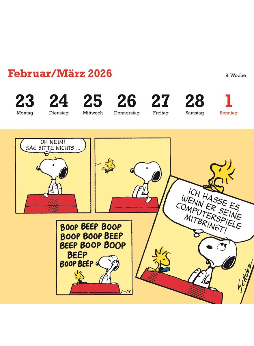 Auf diesem Bild sehen Sie das Produktbild 4 fr PEANUTS POSTKARTENKALENDER 2026 -
