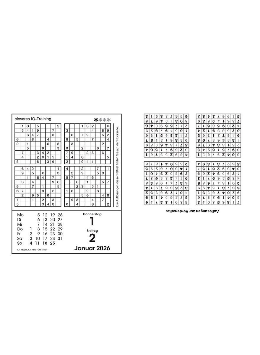 Auf diesem Bild sehen Sie das Produktbild 2 fr SUDOKUKALENDER 2026 - EBERHARD KRGER