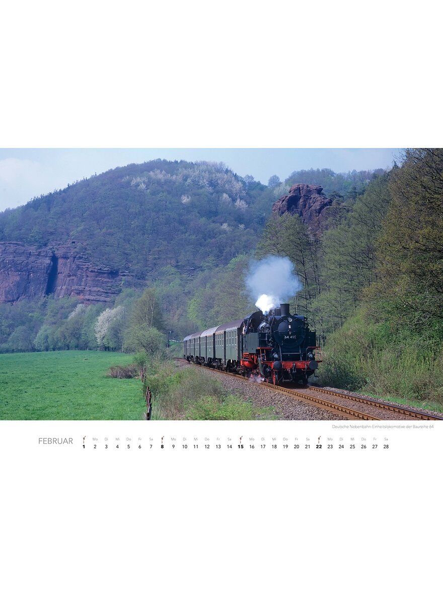 Auf diesem Bild sehen Sie das Produktbild 2 fr KALENDER DAMPFLOKS IN FARBE 2026