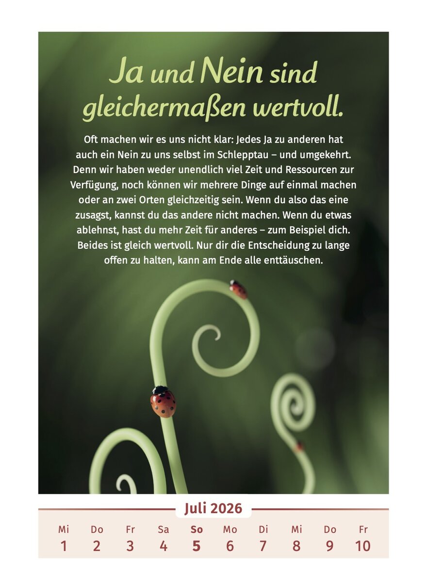 Auf diesem Bild sehen Sie das Produktbild 4 fr DER LEBENSFREUDE-KALENDER 2026