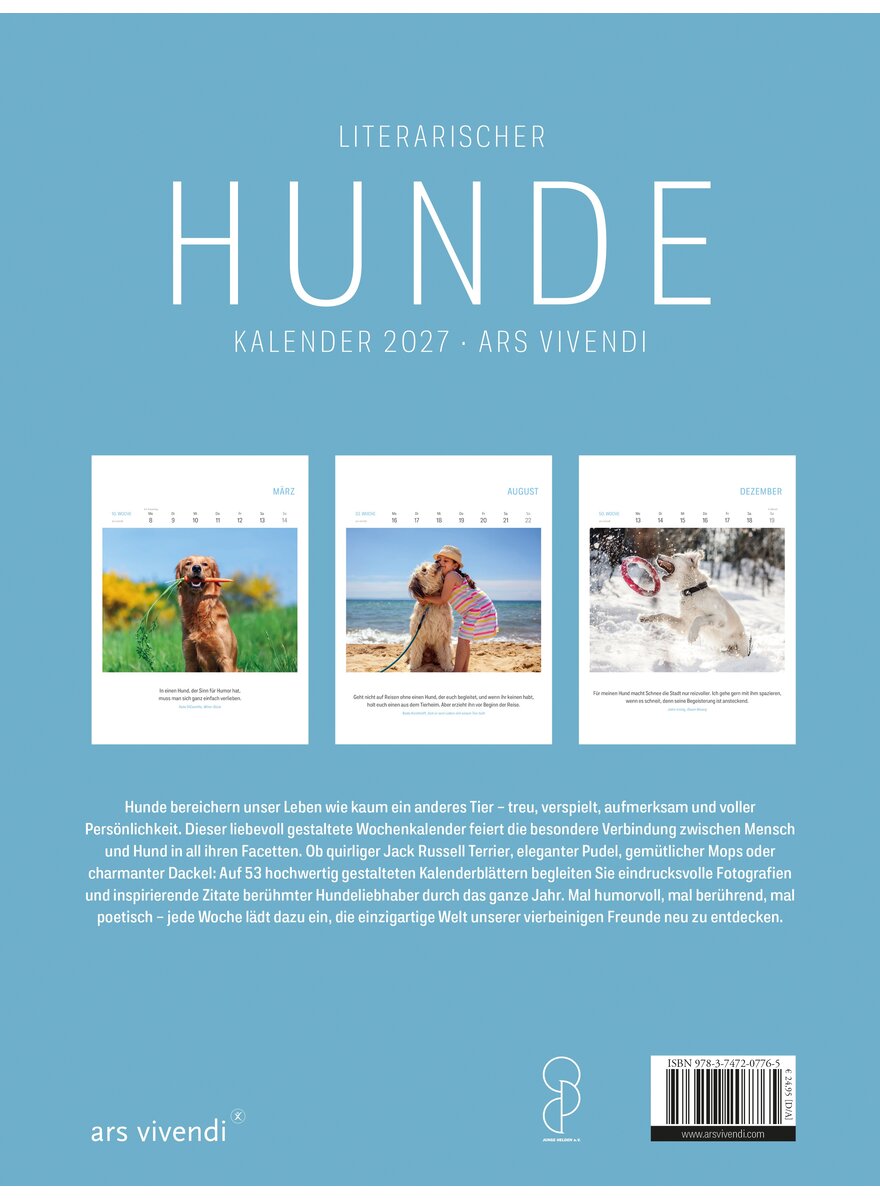 Auf diesem Bild sehen Sie das Produktbild f�r 5 LITERARISCHER HUNDE-KALENDER 2027 -