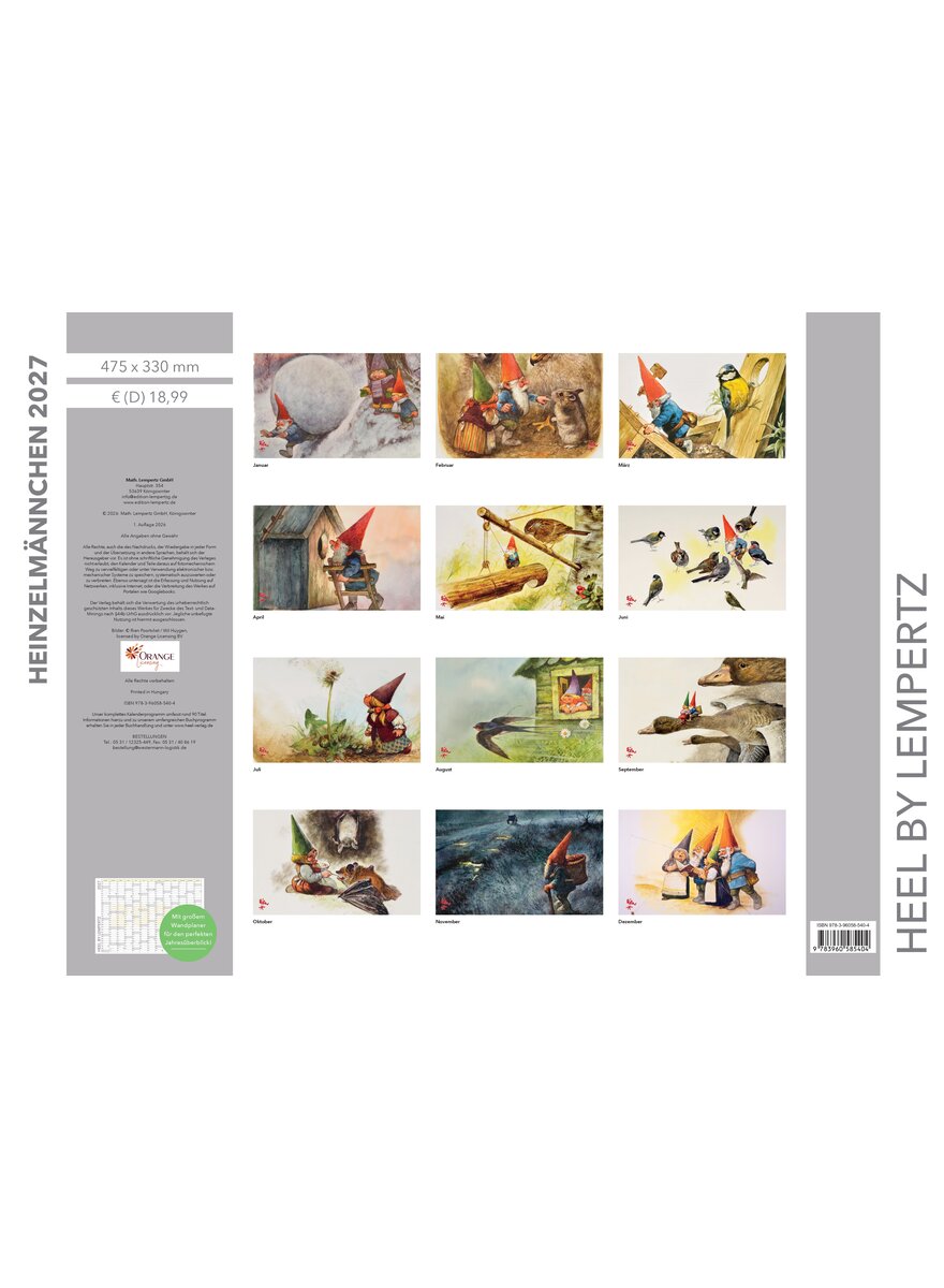 Auf diesem Bild sehen Sie das Produktbild 4 f�r KALENDER HEINZELM�NNCHEN 2027 - RIEN POORTVLIET