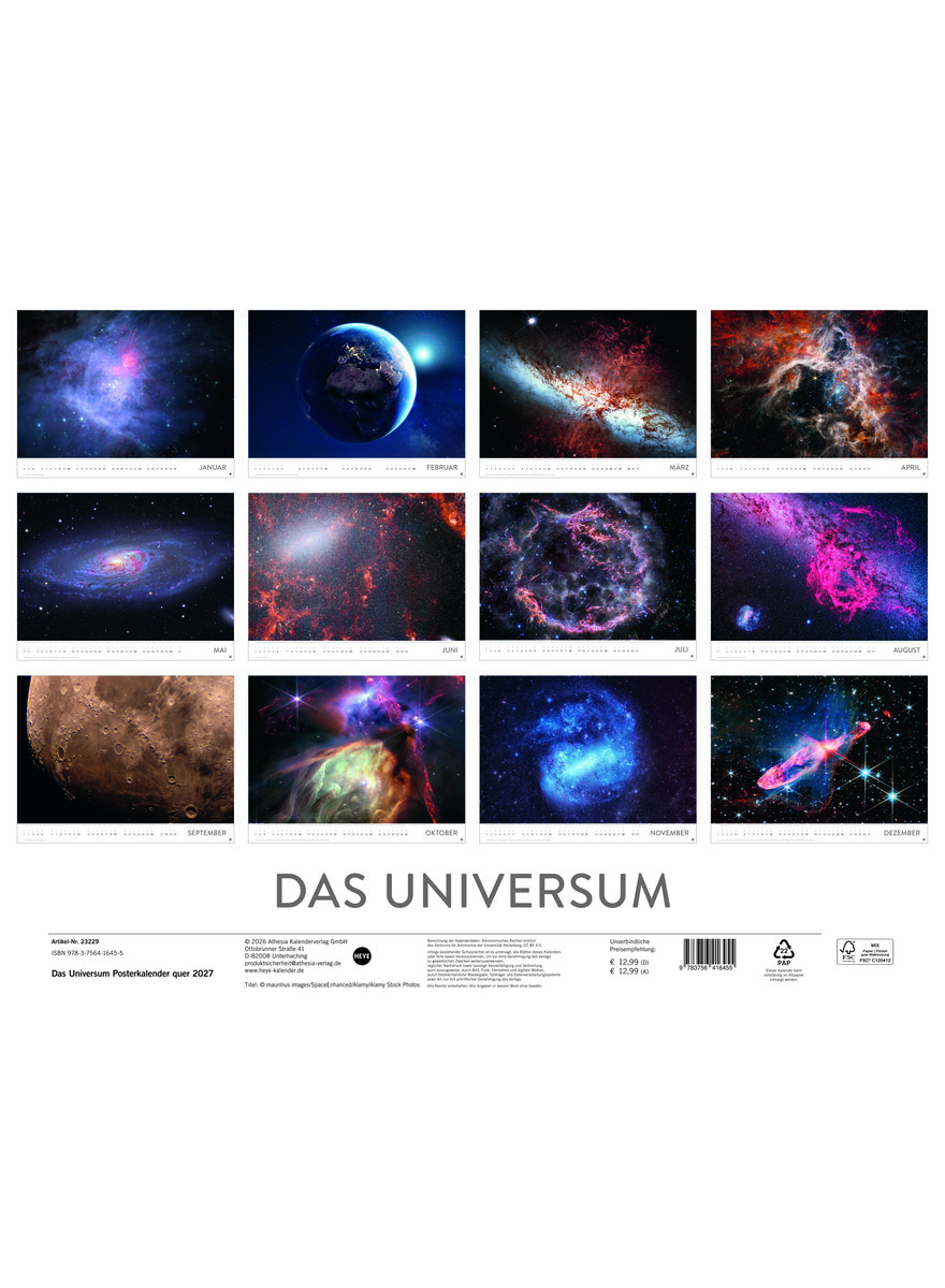 Auf diesem Bild sehen Sie das Produktbild f�r 5 KALENDER DAS UNIVERSUM 2027 -
