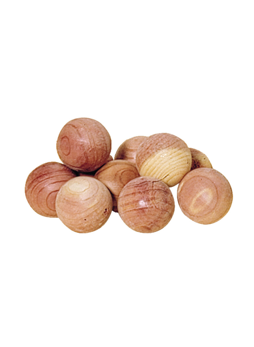 Auf diesem Bild sehen Sie das Produktbild 1 fr ROT-CEDERKUGELN 10 IM BEUTEL