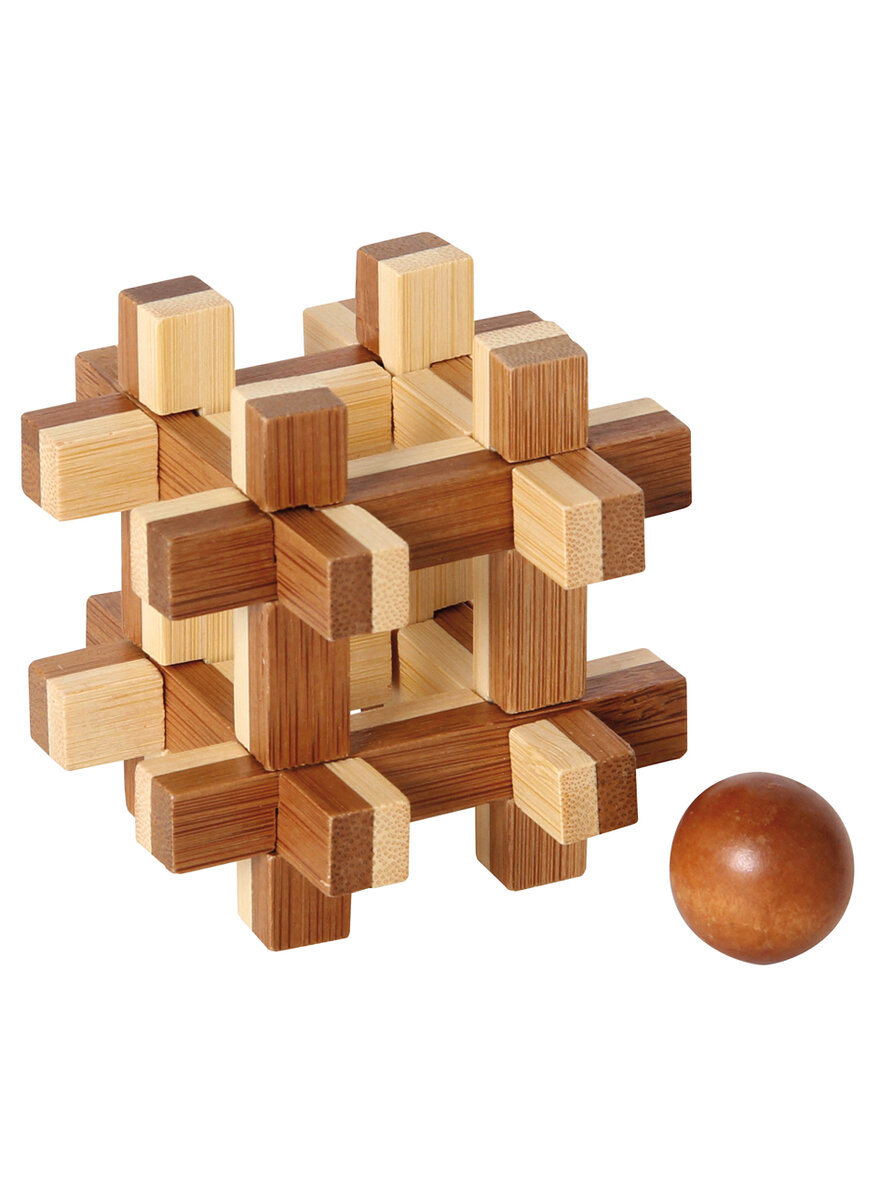Auf diesem Bild sehen Sie das Produktbild 2 fr BAMBUS-PUZZLE: KUGEL IM KFIG
