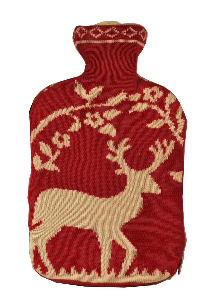 Auf diesem Bild sehen Sie das Produktbild 1 fr WRMFLASCHE MIT STRICKBEZUG HIRSCH