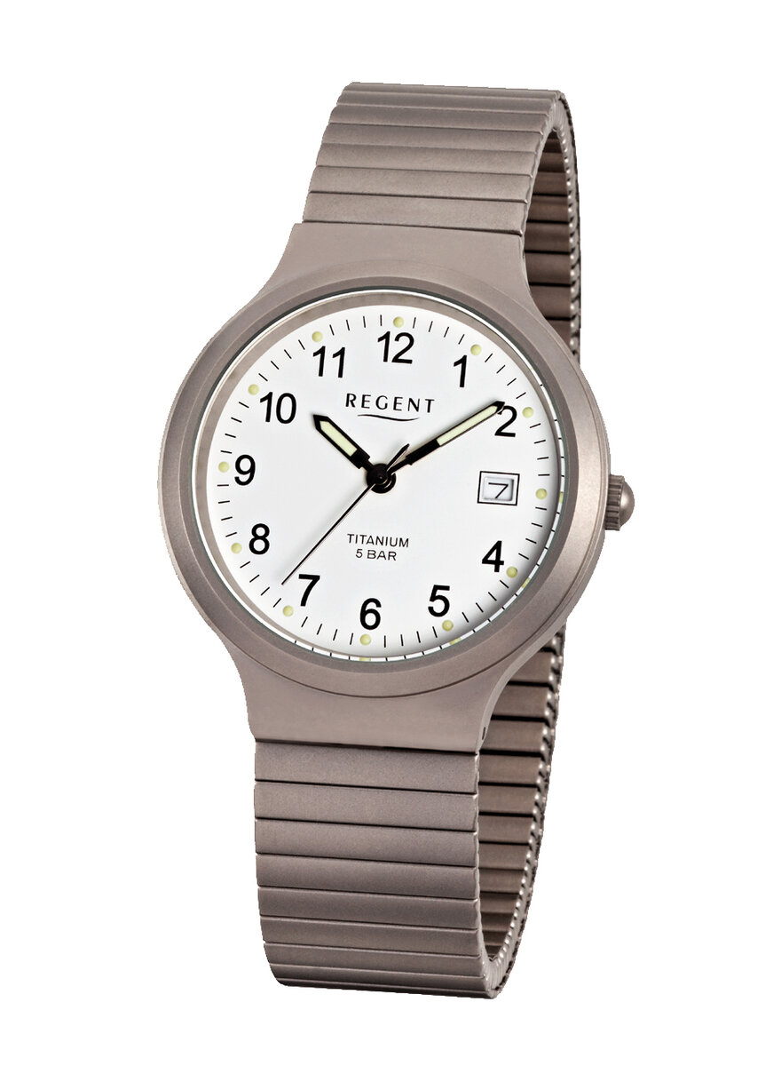 Auf diesem Bild sehen Sie das Produktbild 1 fr REGENT HERRENUHR MIT TITAN-ARM BAND