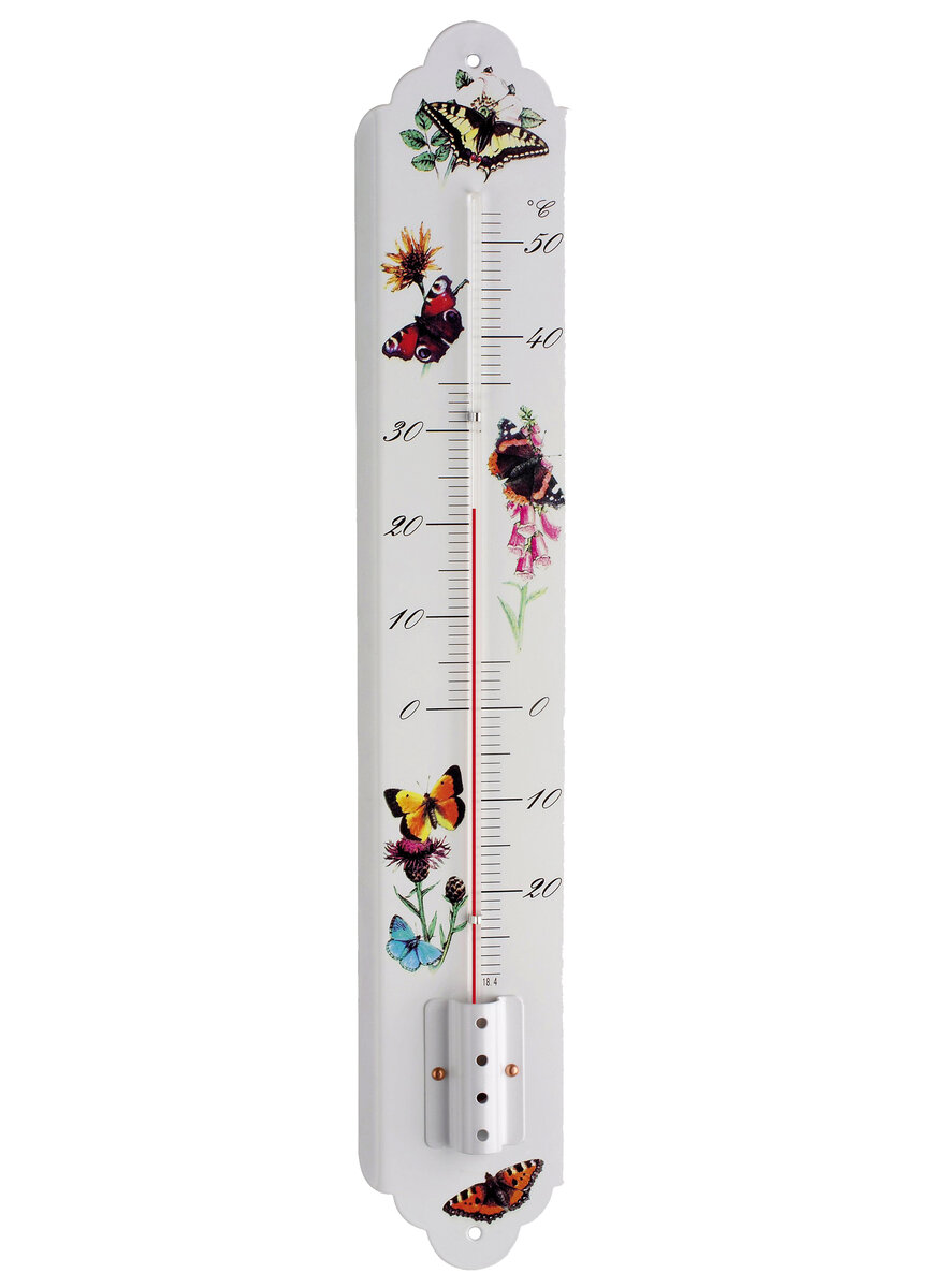 INNEN-/AUEN-THERMOMETER MIT SCHMETTERLINGSMOTIV