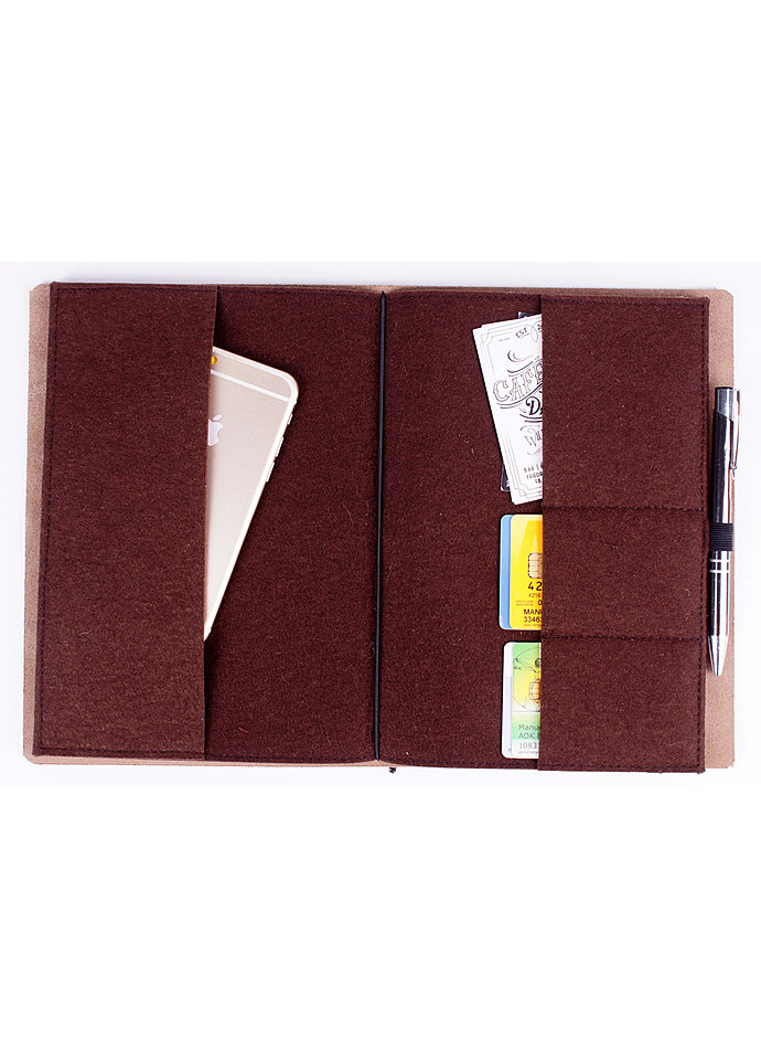 Auf diesem Bild sehen Sie das Produktbild 2 fr LOGBUCH LEDER MIT FILZEINLAGE