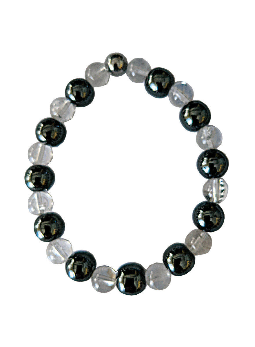Auf diesem Bild sehen Sie das Produktbild 1 fr HMATIT-BERGKRISTALL-ARMBAND