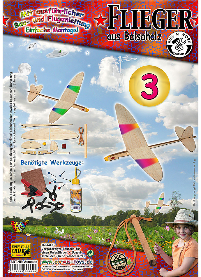 Auf diesem Bild sehen Sie das Produktbild 3 fr BAUSATZ FLIEGER AUS BALSAHOLZ