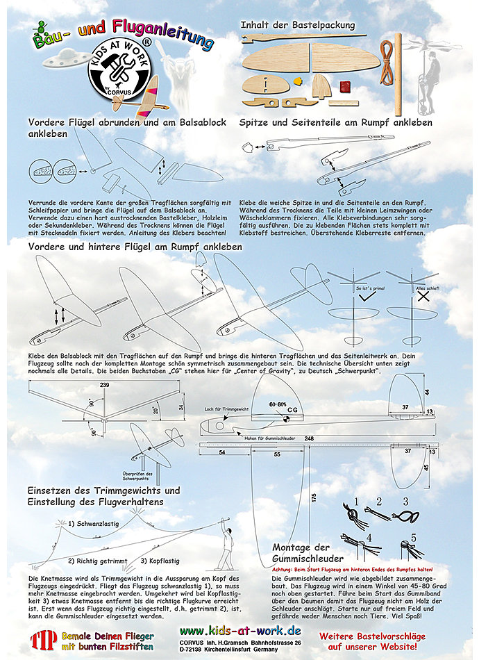 Auf diesem Bild sehen Sie das Produktbild 4 fr BAUSATZ FLIEGER AUS BALSAHOLZ