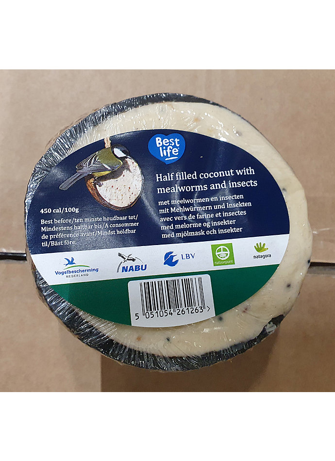 Auf diesem Bild sehen Sie das Produktbild 2 fr HALBE KOKOSNUSS GEFLLT MIT INSEKTEN UND MEHLWRMERN