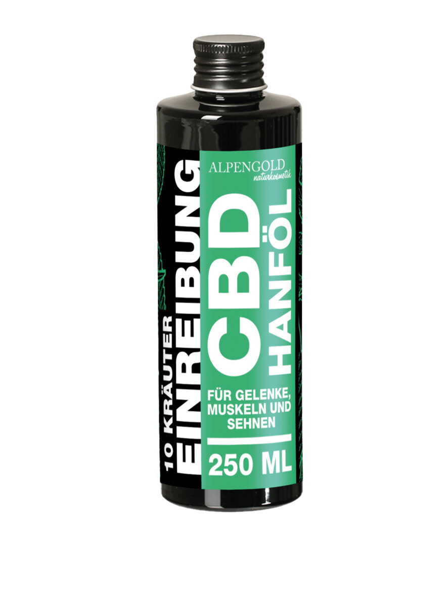 ALPENGOLD 10 KRUTER EINREIBUNG MIT CBD HANFL 250 ML