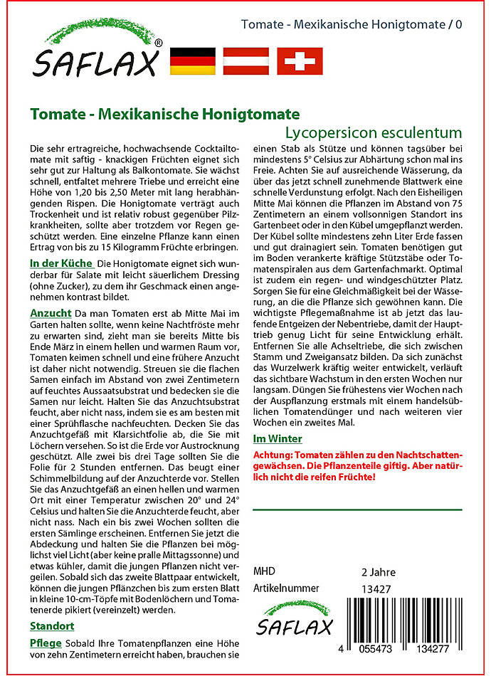 Auf diesem Bild sehen Sie das Produktbild 2 fr SAMEN MEXIKANISCHE HONIGTOMATE