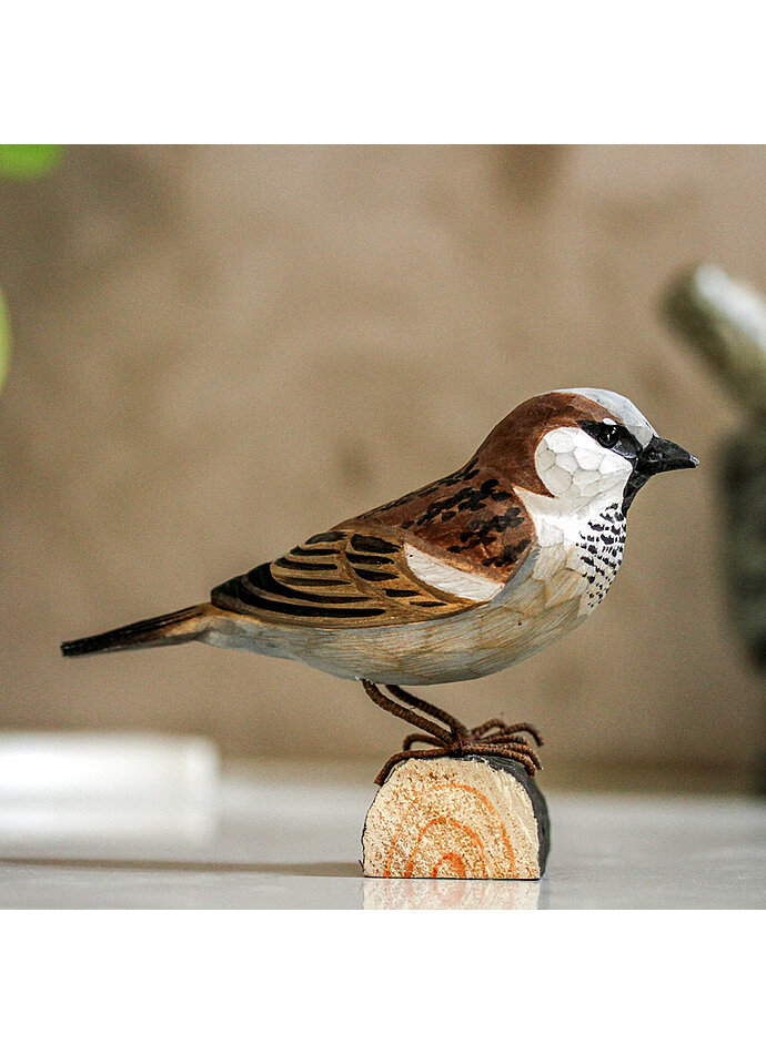 HAUSSPERLING HANDGESCHNITZTER VOGEL AUS HOLZ Bild 3