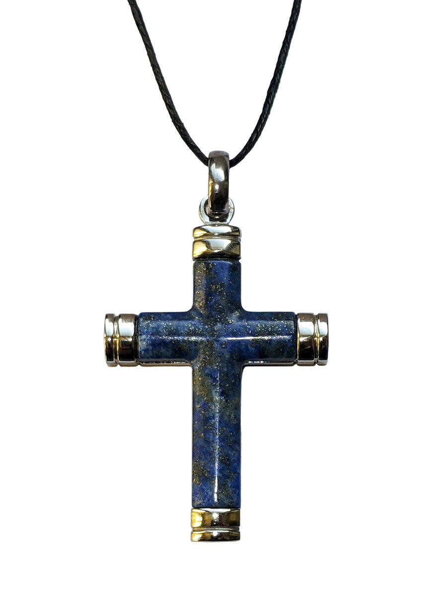 Auf diesem Bild sehen Sie das Produktbild 1 fr ANHNGER LAPIS LAZULI KREUZ