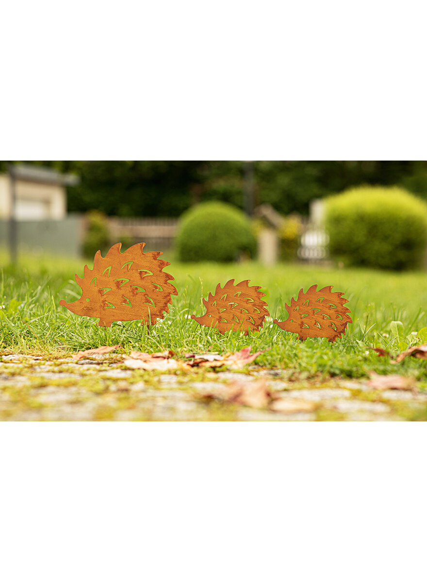 Auf diesem Bild sehen Sie das Produktbild 1 fr GARTENSTECKER IGEL 3ER-SET ROSTMETALL