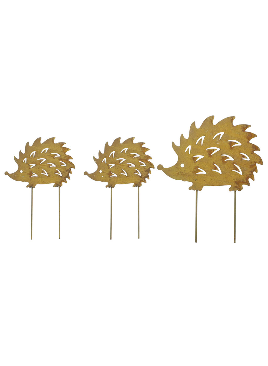 Auf diesem Bild sehen Sie das Produktbild 2 fr GARTENSTECKER IGEL 3ER-SET ROSTMETALL