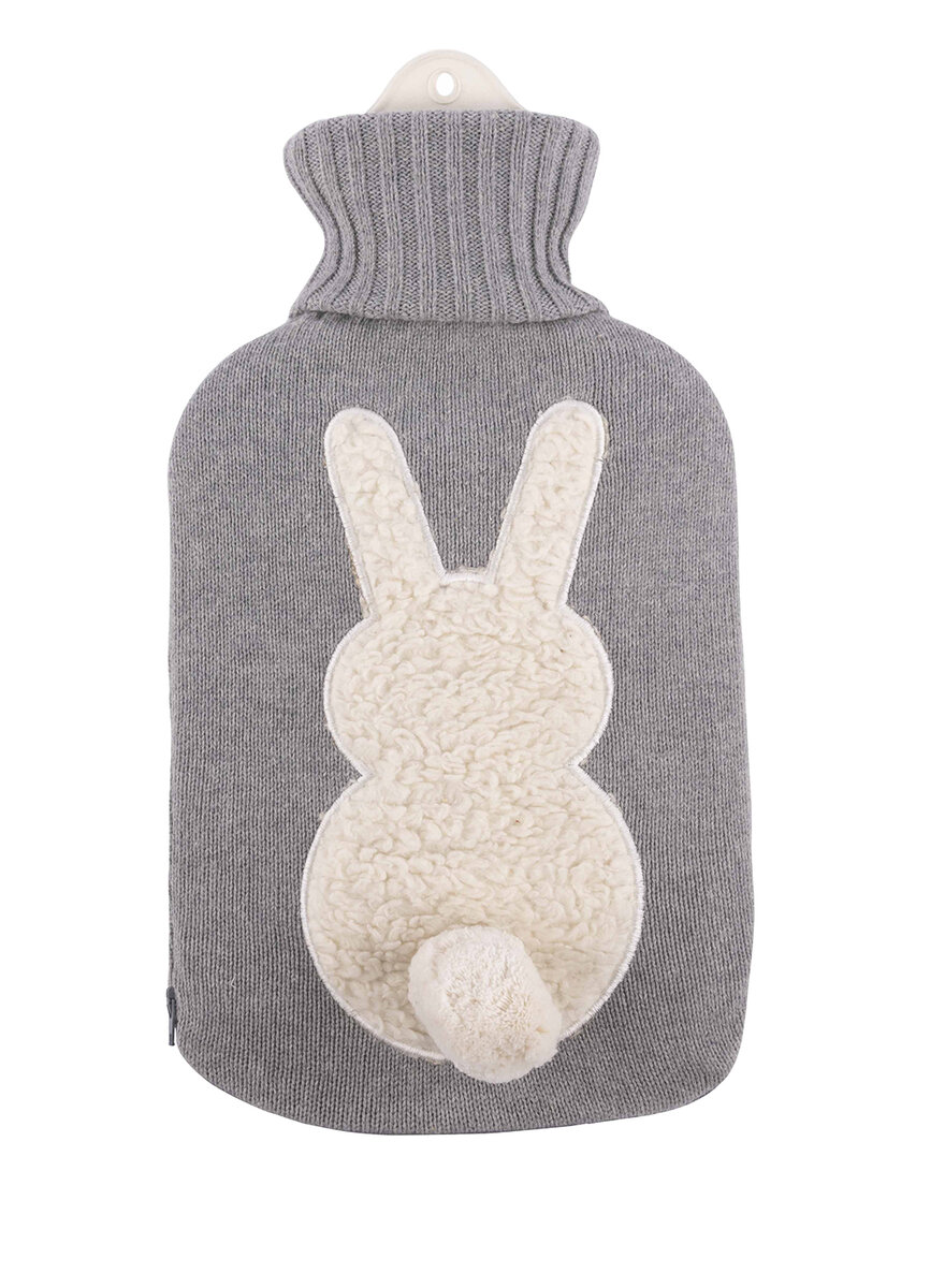 Auf diesem Bild sehen Sie das Produktbild 1 fr STRICKBEZUG HASE BOMMEL MIT 2 LITER GUMMIWRMFLASCHE