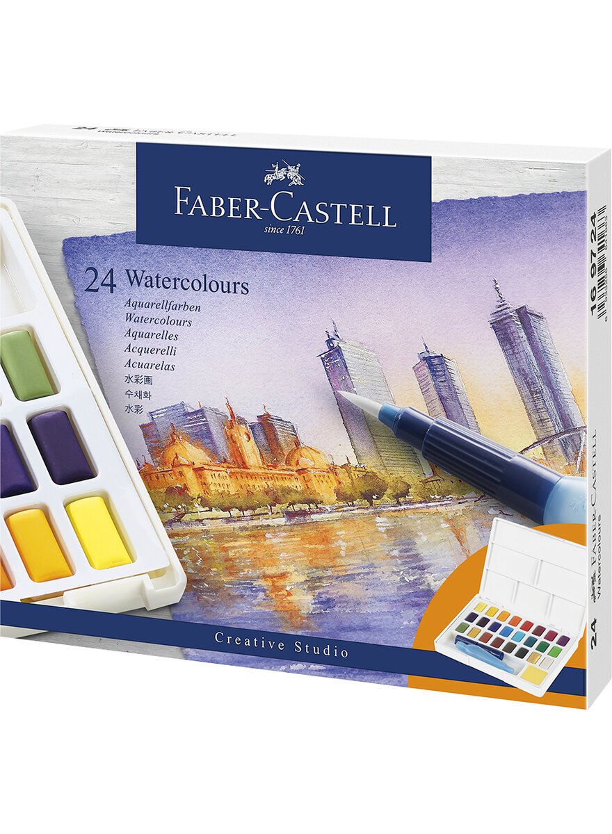 Auf diesem Bild sehen Sie das Produktbild 1 fr AQUARELLFARBEN IN NPFCHEN 24ER ETUI
