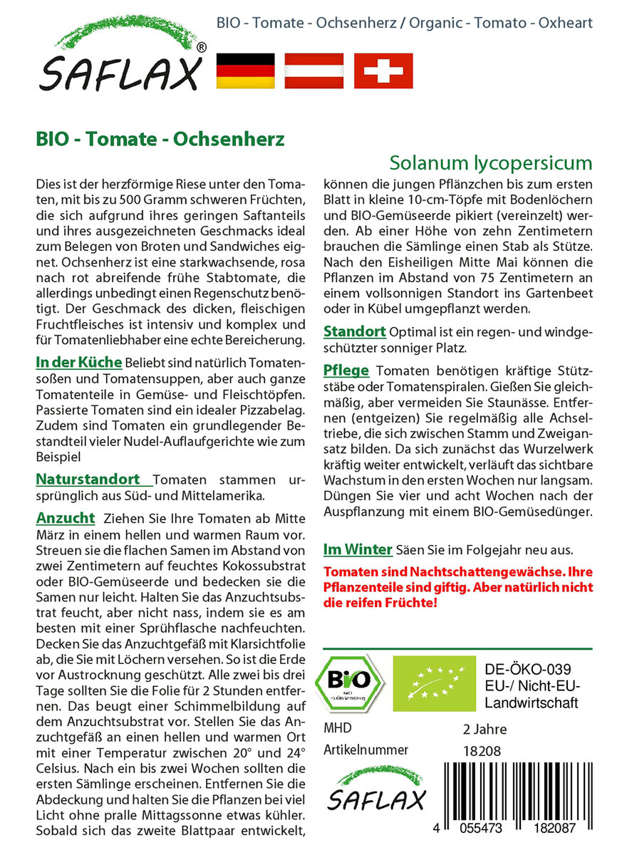 BIO-SAATGUT TOMATE OCHSENHERZ Bild 2