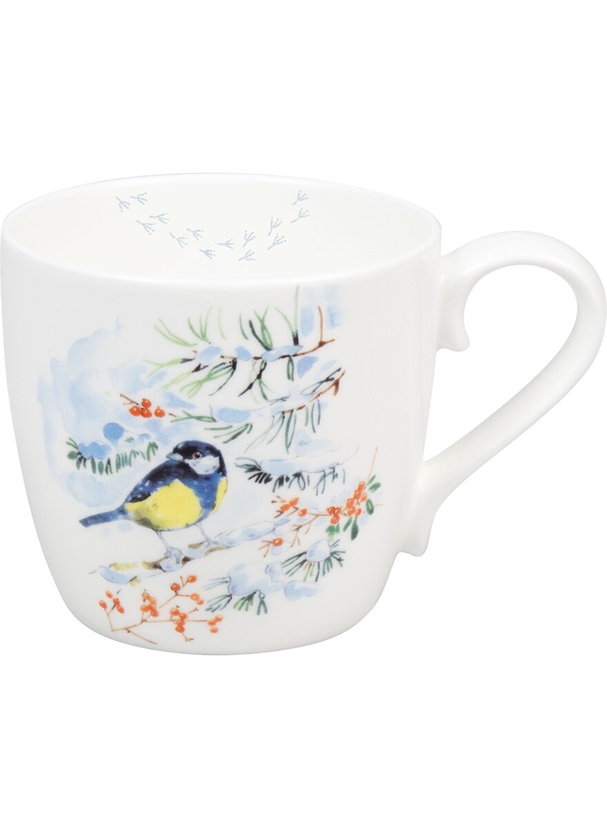 Auf diesem Bild sehen Sie das Produktbild 1 fr PORZELLANBECHER WINTERVOGEL