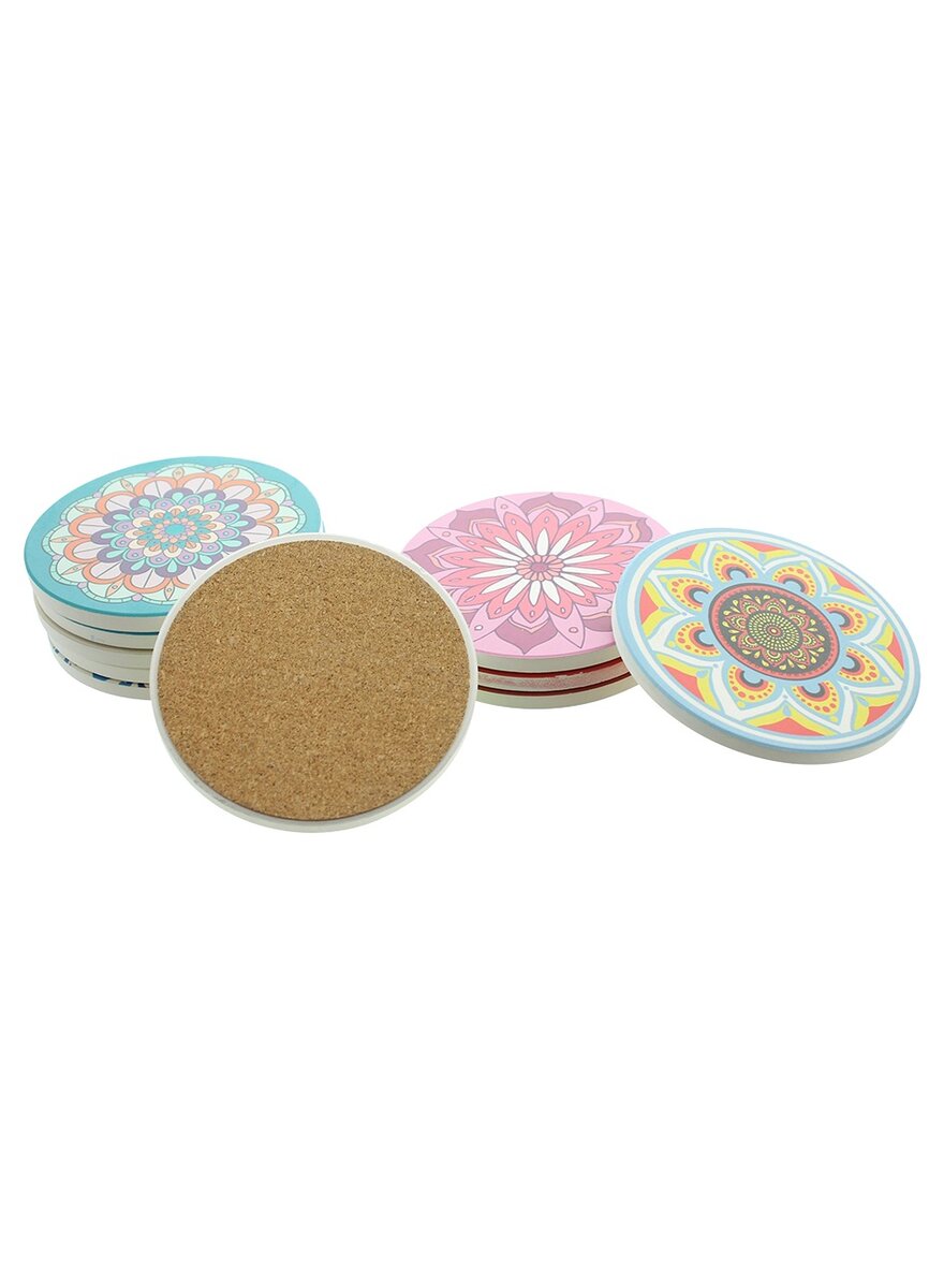 Auf diesem Bild sehen Sie das Produktbild 2 fr GLSER-UNTERSETZER MANDALA 10ER-SET