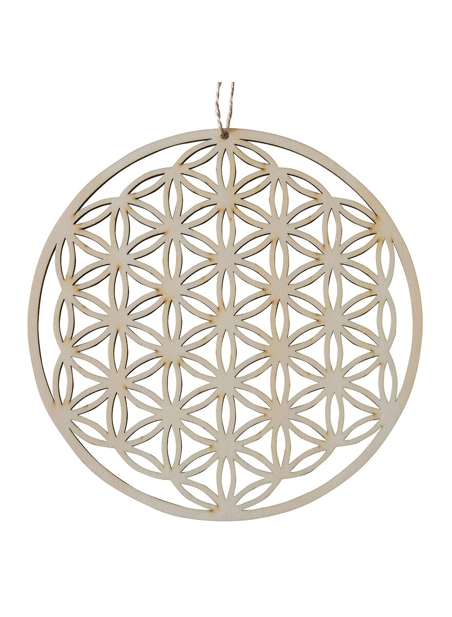 Auf diesem Bild sehen Sie das Produktbild 1 fr DEKO-HNGER BLUME DES LEBENS AUS HOLZ -  20 CM