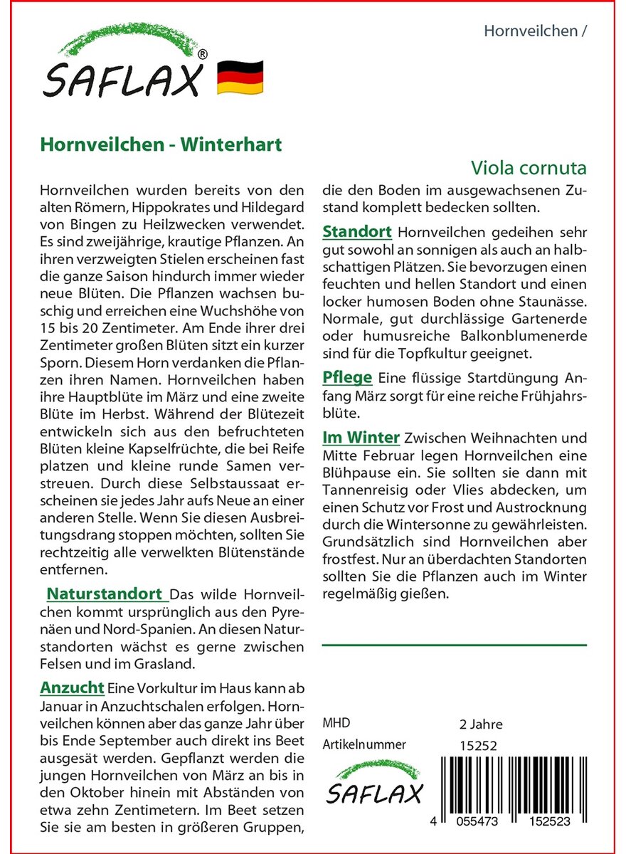 Auf diesem Bild sehen Sie das Produktbild 2 fr PFLANZENSAMEN HORNVEILCHEN-MIX