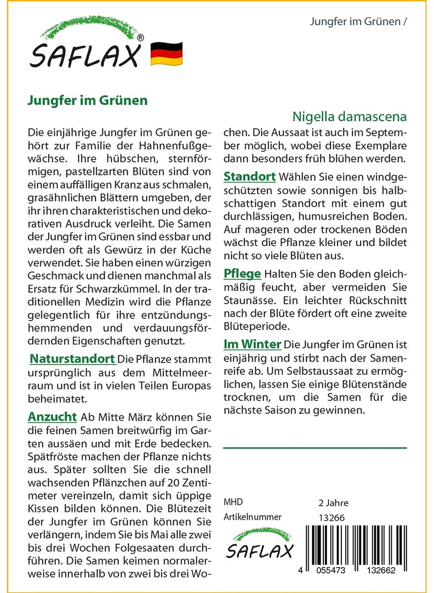 SAATGUT JUNGFER IM GRNEN Bild 2