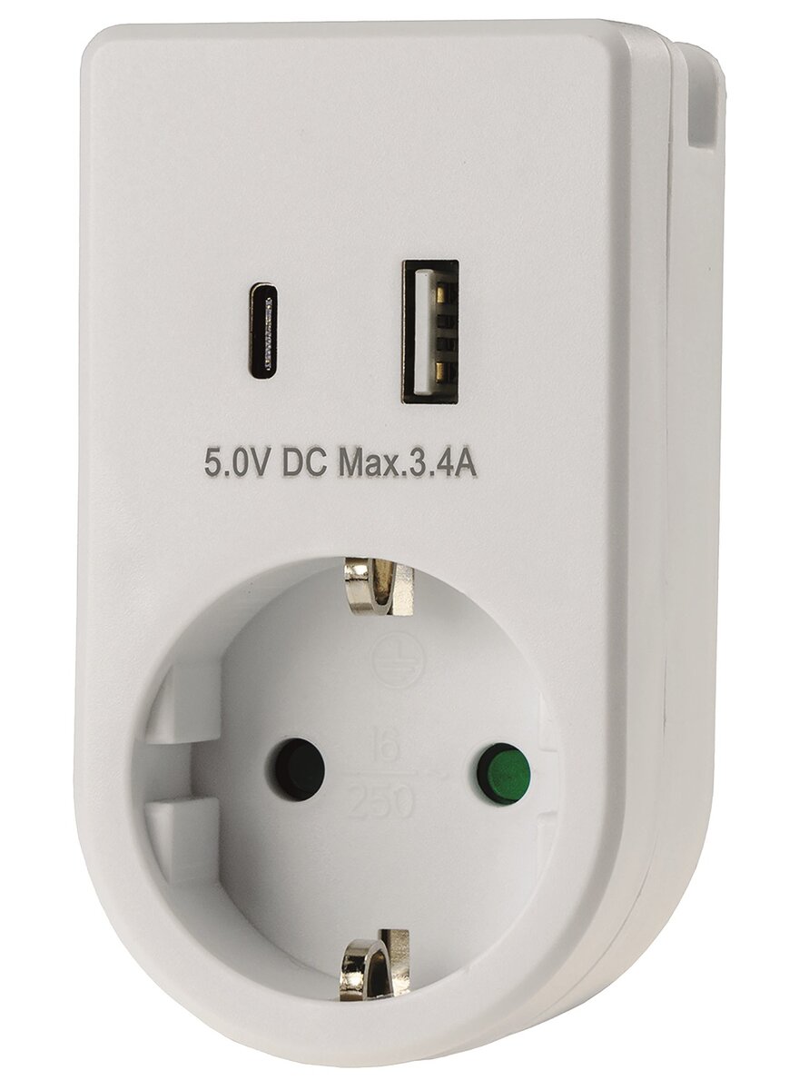 Auf diesem Bild sehen Sie das Produktbild 3 fr ZWISCHENSTECKER MIT USB DUO- LADEGERT