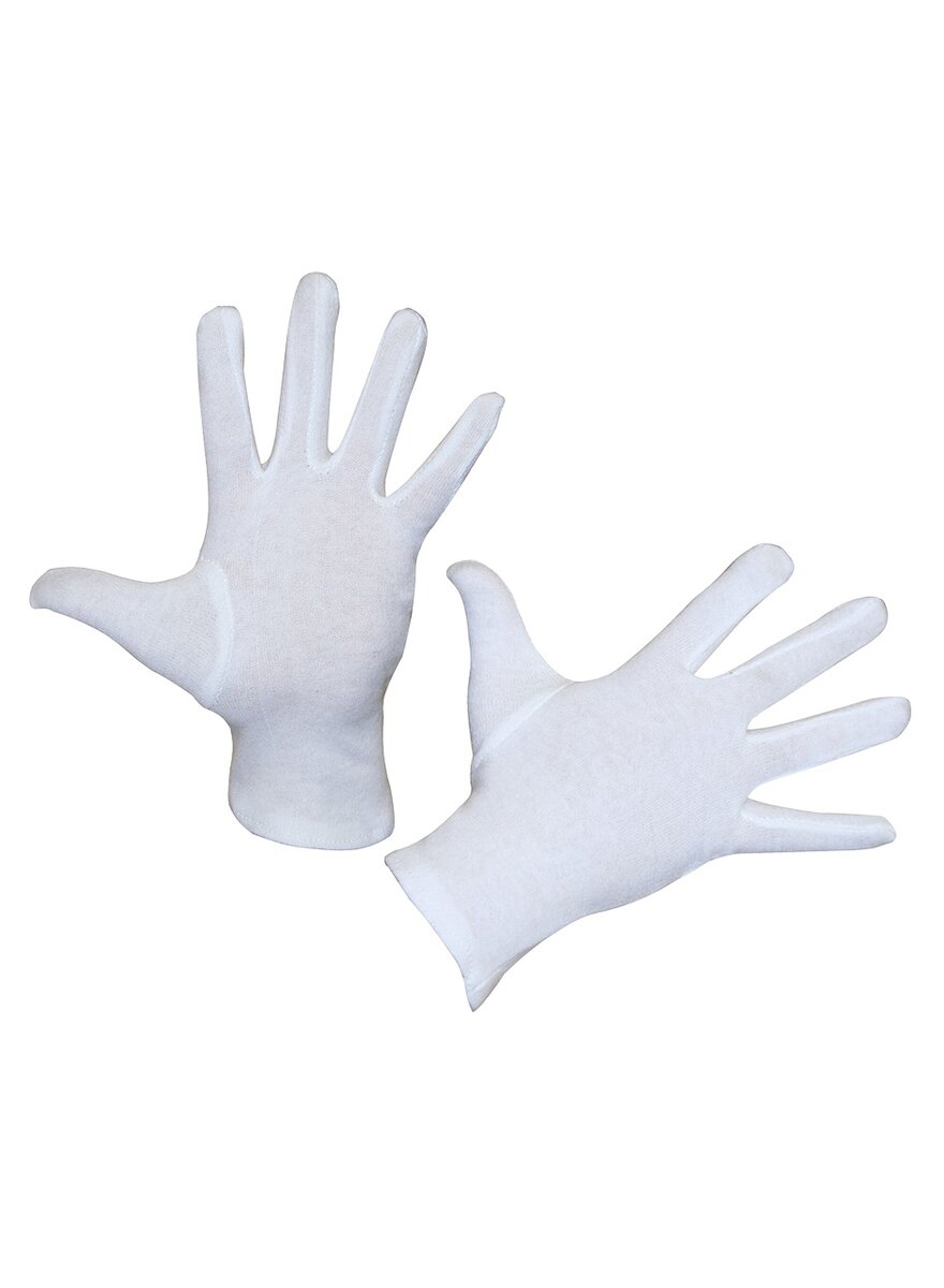 Auf diesem Bild sehen Sie das Produktbild 1 fr BAUMWOLLHANDSCHUHE GR. 8/M DERMATEX WEI 6ER-PACK